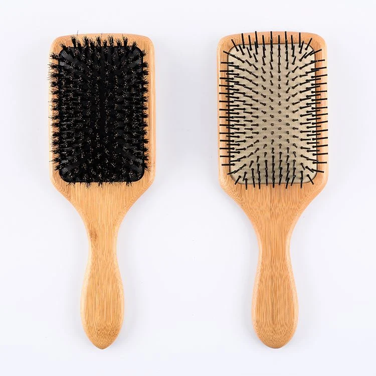 Hair Brush, Eco-Friendly Natural Wooden Bamboo Paddle Hairbrush, Massaging Scalp, Reducing Tangle &amp; Hair Breakage, Promoting Hair Growth